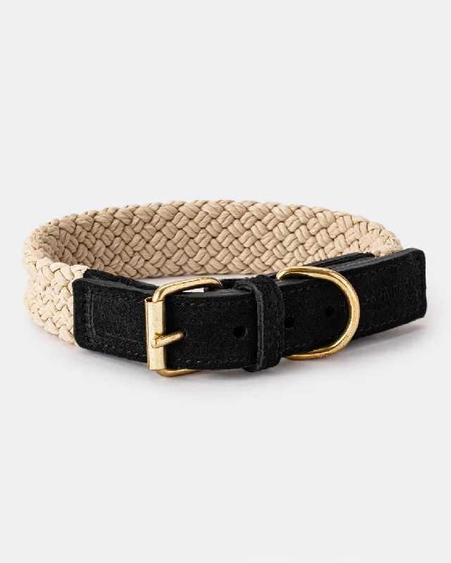 - Winter warm clothes for short-haired dogsFlat Rope and Leather Dog Collar - Black
