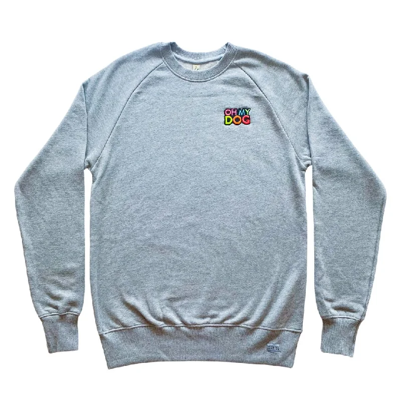 -Anti-scratch sofa protective coverOHMYDOG Slogan Sweatshirt | Grey with Neon Embroidery -Anti-scratch sofa protective coverOHMYDOG Slogan Sweatshirt | Grey with Neon Embroidery