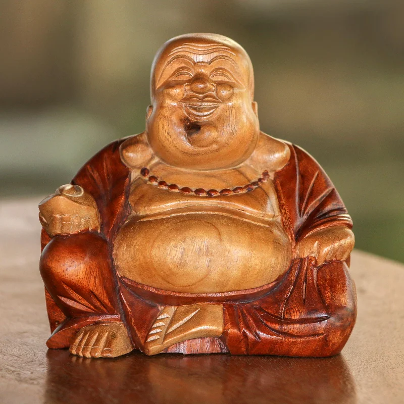 - Remote interactive pet feederBuddha Laughs Acacia Wood Joyful Buddha Sculpture Carved by Hand in Bali - Remote interactive pet feederBuddha Laughs Acacia Wood Joyful Buddha Sculpture Carved by Hand in Bali