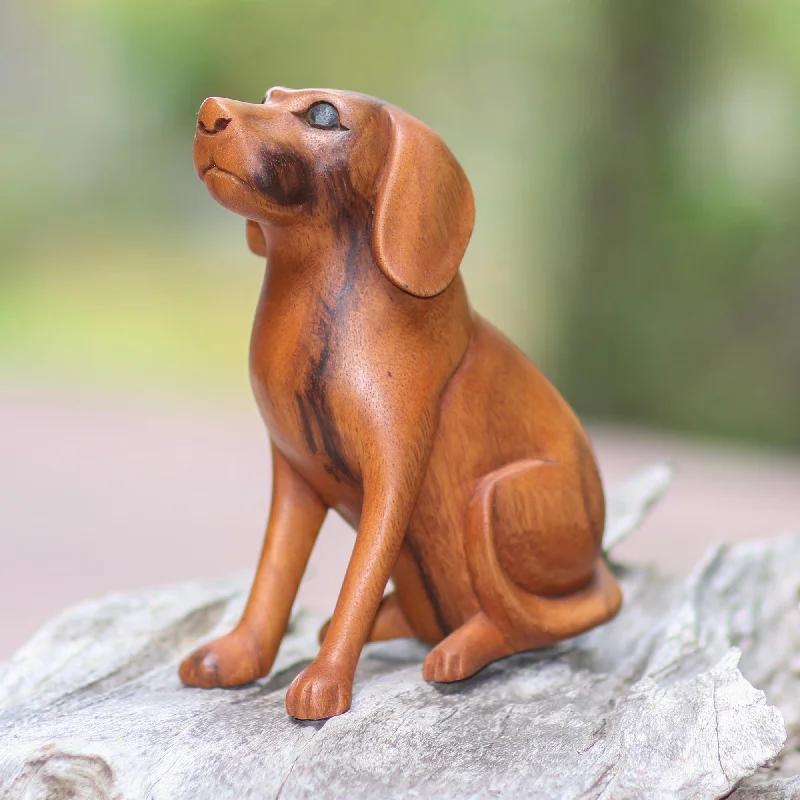 - Remote interactive pet feederLoyal Dog Artisan Handcrafted Suar Wood Dog Sculpture from Bali - Remote interactive pet feederLoyal Dog Artisan Handcrafted Suar Wood Dog Sculpture from Bali