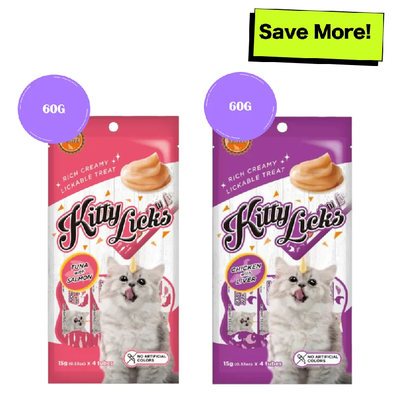 - Pet stroller can be taken on the planeKitty Licks Tuna Salmon and Chicken Liver Cat Treats Combo