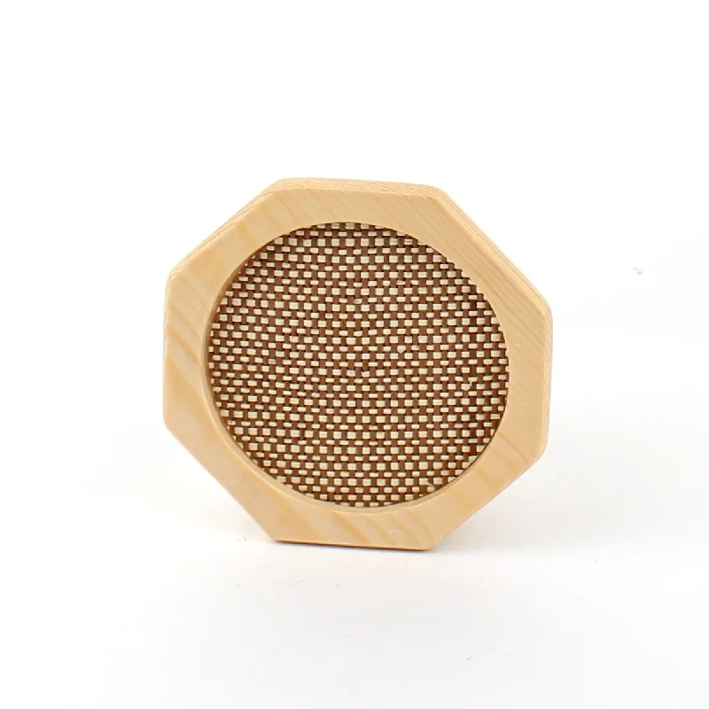 ---Coaster (Wood/Mesh/Octagon/BN/d.9.5cm)