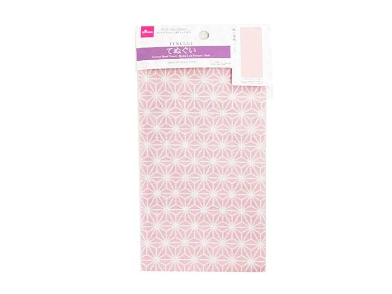 - Pet tear stain cleaning wipesCotton Hand Towel Hemp Leaf Pattern Pink
