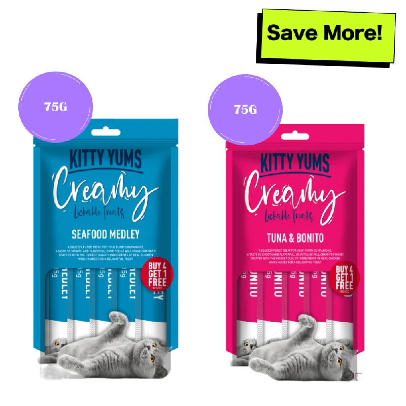 - Teething and chewing toys for puppiesKitty Yums Tuna & Bonito and Seafood Medley Creamy Cat Treats Combo - Teething and chewing toys for puppiesKitty Yums Tuna & Bonito and Seafood Medley Creamy Cat Treats Combo
