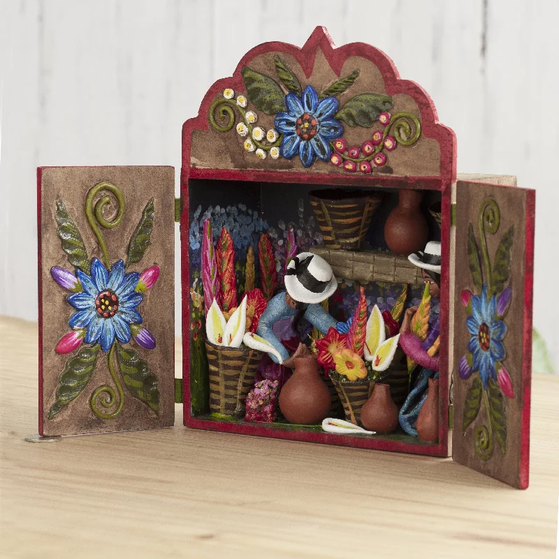 - Smart cat litter box with automatic cleaningFlower Shop Floral Wood and Ceramic Retablo from Peru - Smart cat litter box with automatic cleaningFlower Shop Floral Wood and Ceramic Retablo from Peru