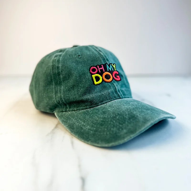 - ​​Christmas pet Christmas clothingUnisex Embroidered OHMYDOG Cap | Forest Green