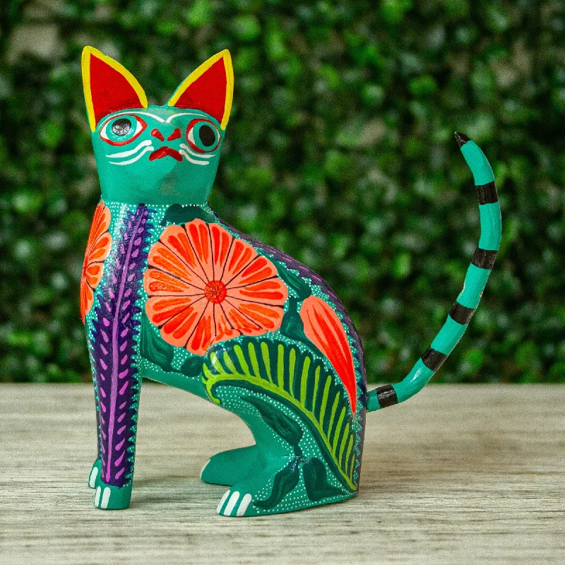 - Dog disposable foam shower gelFloral Feline Handcrafted Copal Wood Alebrije Cat Figurine from Mexico