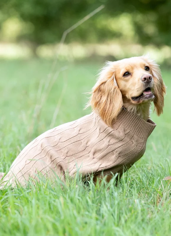  -Anti-scratch sofa protective coverKnitted Dog Jumper - Camel