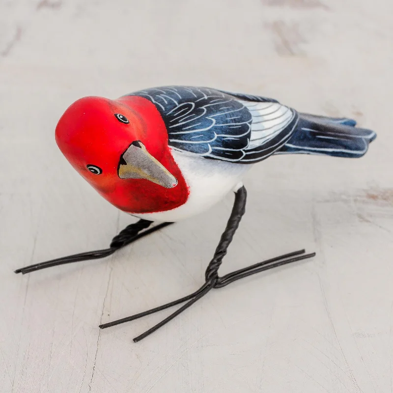 - Dog anti-slip matRed Headed Woodpecker Ceramic Figurine of a Red Headed Woodpecker from Guatemala