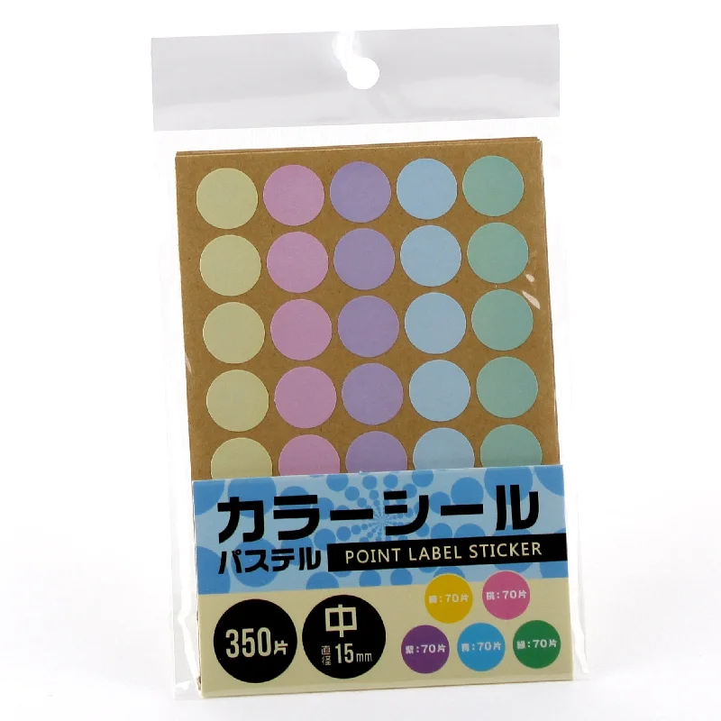  -Non-contact cat thermometerLabel Stickers (Circle/5xCol/d.1.5cm (350pcs))