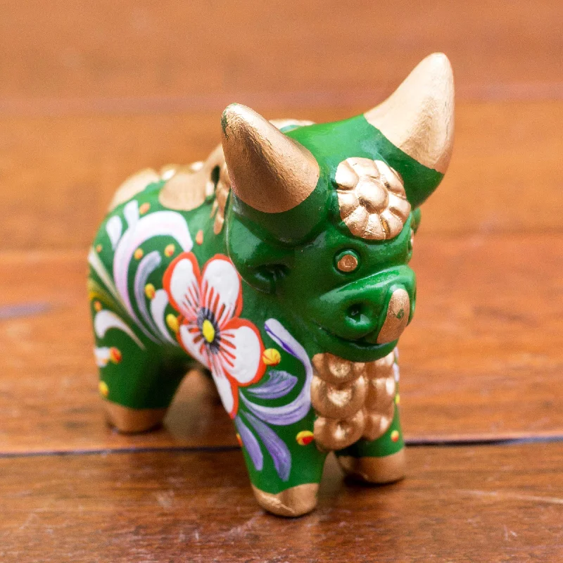 - Degradable pet feces bagLittle Green Pucara Bull Hand Painted Green Ceramic Bull Figurine from Peru