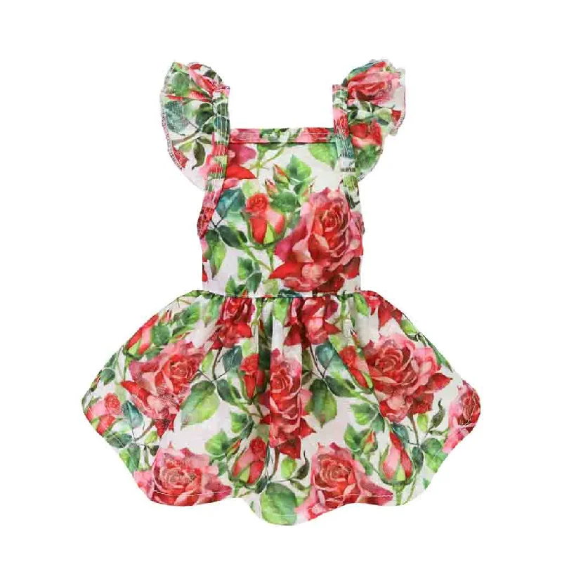 - ​​Christmas pet Christmas clothingRose Dog Dress