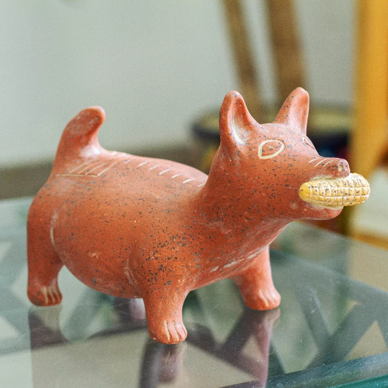  -Anti-scratch scratching board AND cat bed in oneColima Dog Handcrafted Mexican Archaeological Ceramic Red Dog Sculpture