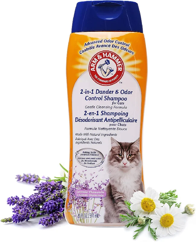- Cat stress soothing spray2-In-1 Deodorizing & Dander Reducing Shampoo for Cats, Dander Remover for Dander and Odors, Baking Soda Moisturizes and Deodorizes, Lavender Chamomile Scent, 20 Fl Oz (Pack of 1) - Cat stress soothing spray2-In-1 Deodorizing & Dander Reducing Shampoo for Cats, Dander Remover for Dander and Odors, Baking Soda Moisturizes and Deodorizes, Lavender Chamomile Scent, 20 Fl Oz (Pack of 1)