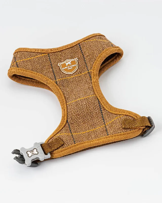 - Dog heart rate monitoring collarTweed Dog Harness - Caramel Checked Herringbone