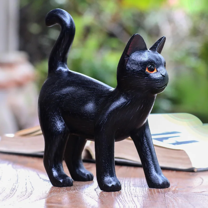 - Chinchilla cooling ice nest ceramic plateCurious Kitten in Black Wood Standing Cat Sculpture in Black from Bali from Bali - Chinchilla cooling ice nest ceramic plateCurious Kitten in Black Wood Standing Cat Sculpture in Black from Bali from Bali
