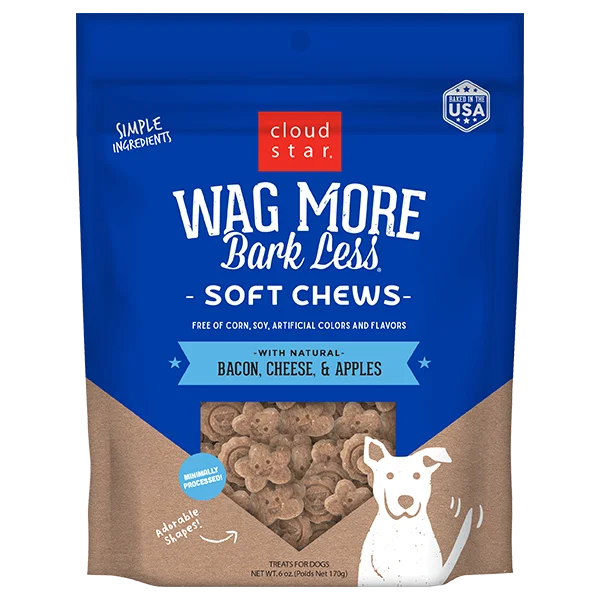  -High-fiber dog foodCloud Star Wag More Bark Less Soft & Chewy Bacon, Cheese & Apples