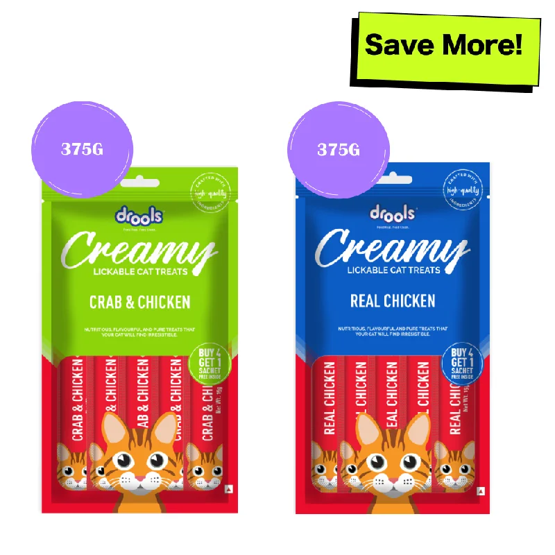 - Postoperative pet anti-licking Elizabethan collarDrools Crab & Chicken and Real Chicken Creamy Cat Treats Combo