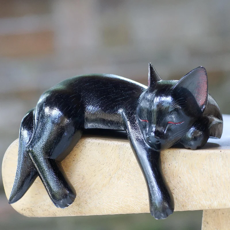 - Pet tear stain cleaning wipesBlack Catnap Balinese Signed Hand-Carved Sleeping Black Cat Sculpture - Pet tear stain cleaning wipesBlack Catnap Balinese Signed Hand-Carved Sleeping Black Cat Sculpture