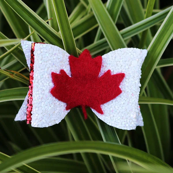Pet ProductsLimited Edition Glitter Hair Bows for Children and Dogs - Maple Leaf