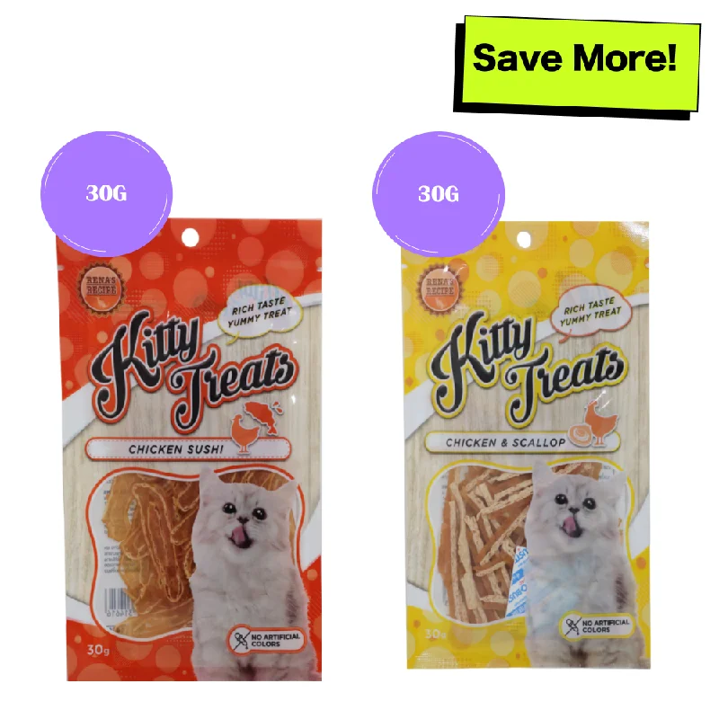 - Pet vitamin complex nutrition tabletsKitty Treats Chicken Sushi and Chicken with Scallop Flavour Cat Treats Combo