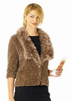 - Cat anti-jump window safety netFurTrimmed Jacket Pattern (Knit)