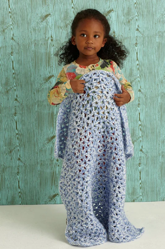 ---Tweedy V Stitch Baby Throw Pattern (Crochet)