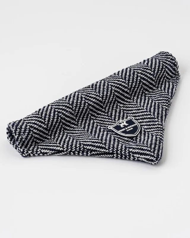 - ​​Christmas pet Christmas clothingNavy Herringbone Tweed Dog Bandana