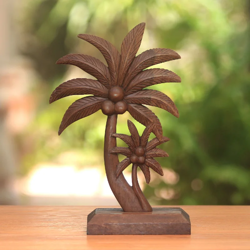 - Dog anti-slip matCoconut Trees Hand-Carved Wood Coconut Tree Statuette from Bali