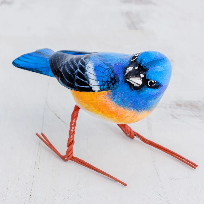 Pet ProductsLazuli Bunting Ceramic Figurine of a Lazuli Bunting Bird from Guatemala