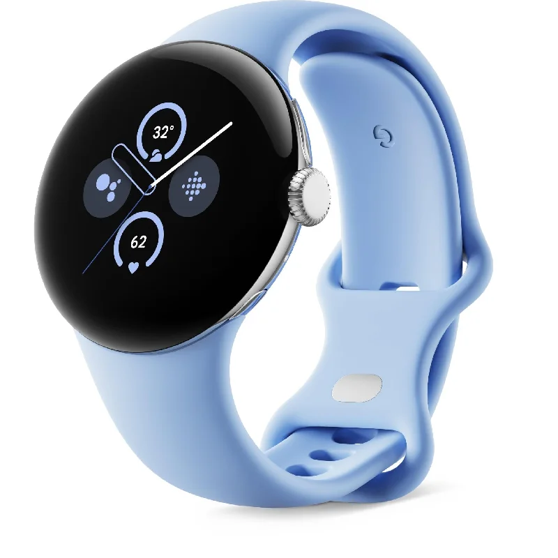 ---Google Pixel Watch 2 LTE (Polished Silver with Bay Active Band)