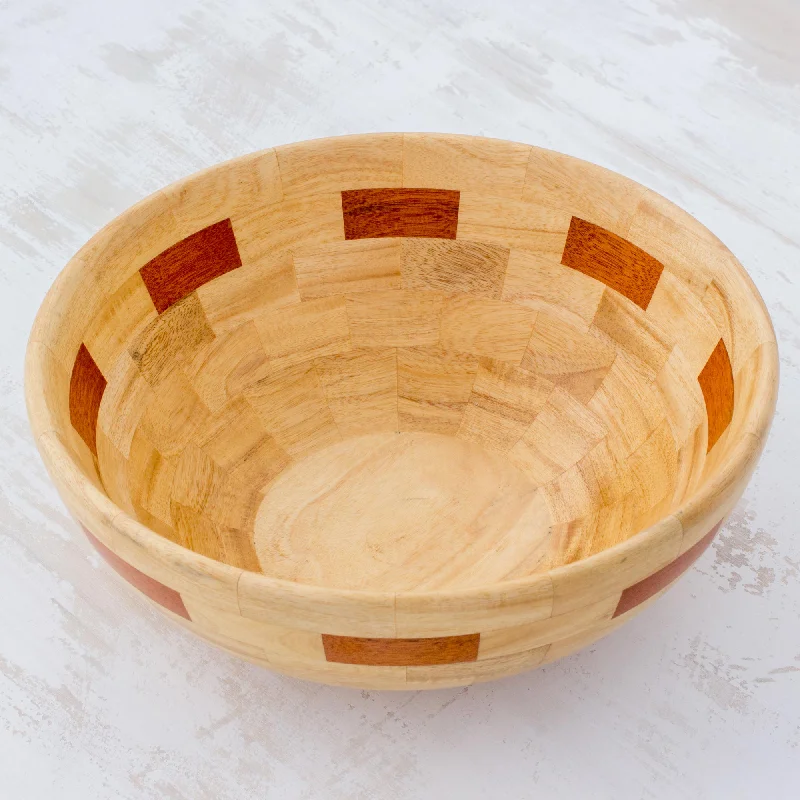 - Pet fence foldable indoorSegments Mahogany and Palo Blanco Wood Bowl Crafted by Hand - Pet fence foldable indoorSegments Mahogany and Palo Blanco Wood Bowl Crafted by Hand