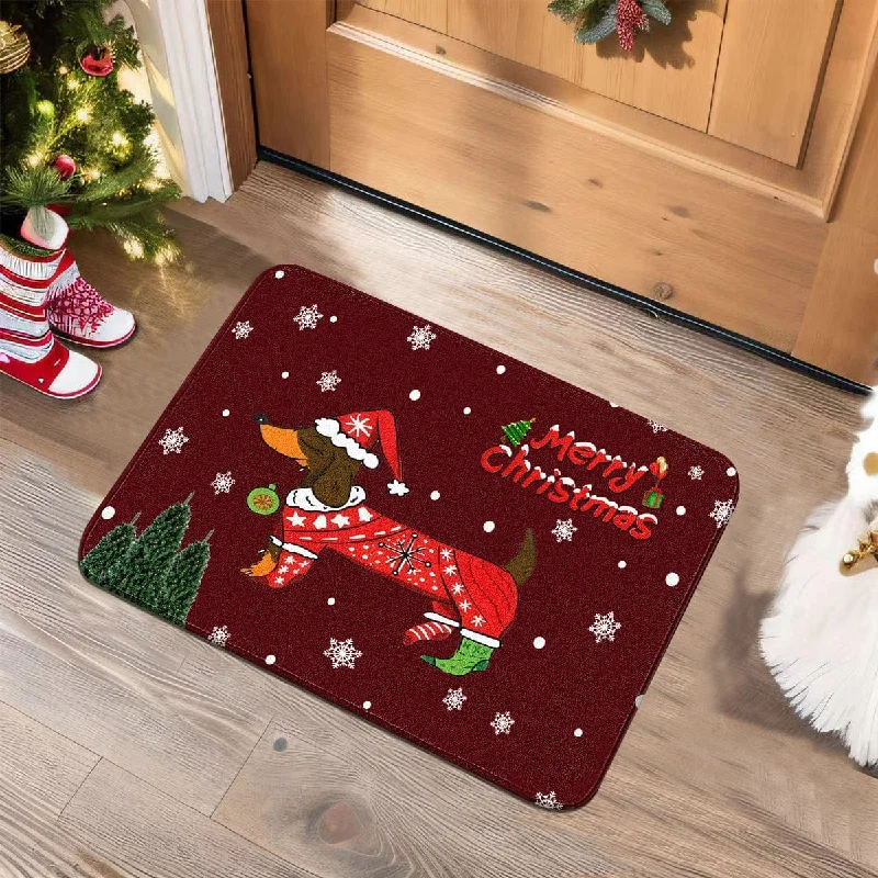 - Deodorizing cat litter tofu litterMerry Christmas Wiener Dog Door mat