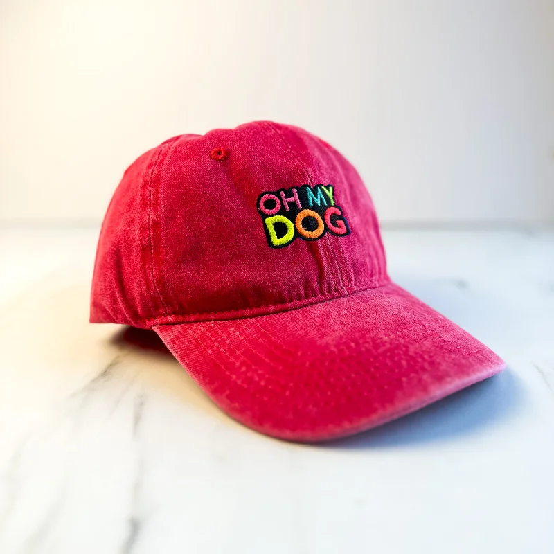 - Custom pet birthday cakeUnisex Embroidered OHMYDOG Cap | Red