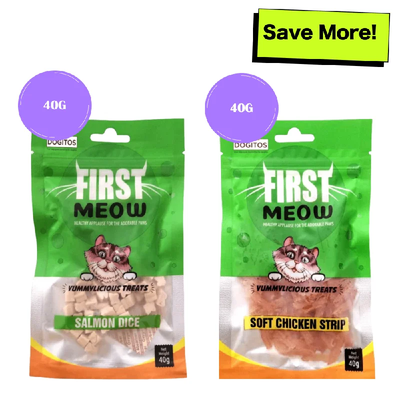 - Dog anti-slip matFirst Meow Soft Chicken Strip and Salmon Dice Cat Treat Combo