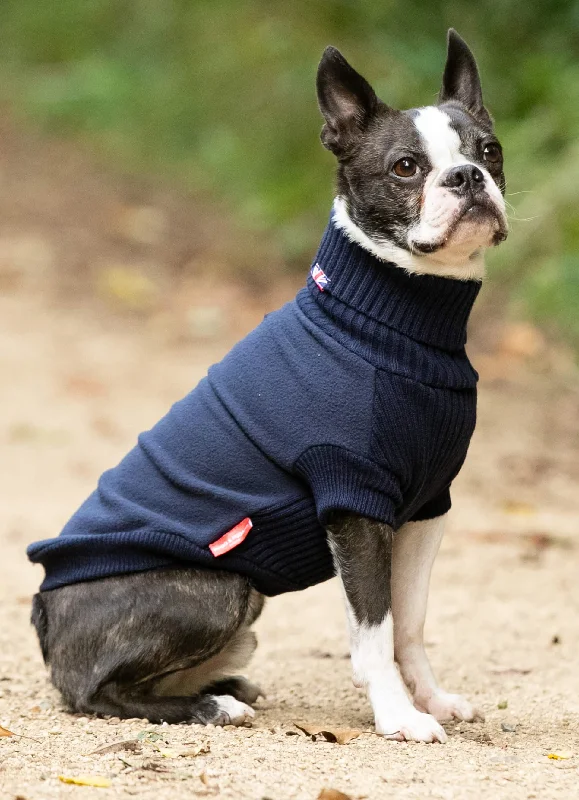 - Pet vitamin complex nutrition tabletsFleece and Knit Turtleneck Dog Jumper - Navy