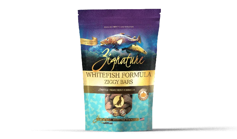 - Dog food online shopping recommendationZignature Ziggy Bars - Whitefish Formula Dog Treats 340g - Dog food online shopping recommendationZignature Ziggy Bars - Whitefish Formula Dog Treats 340g