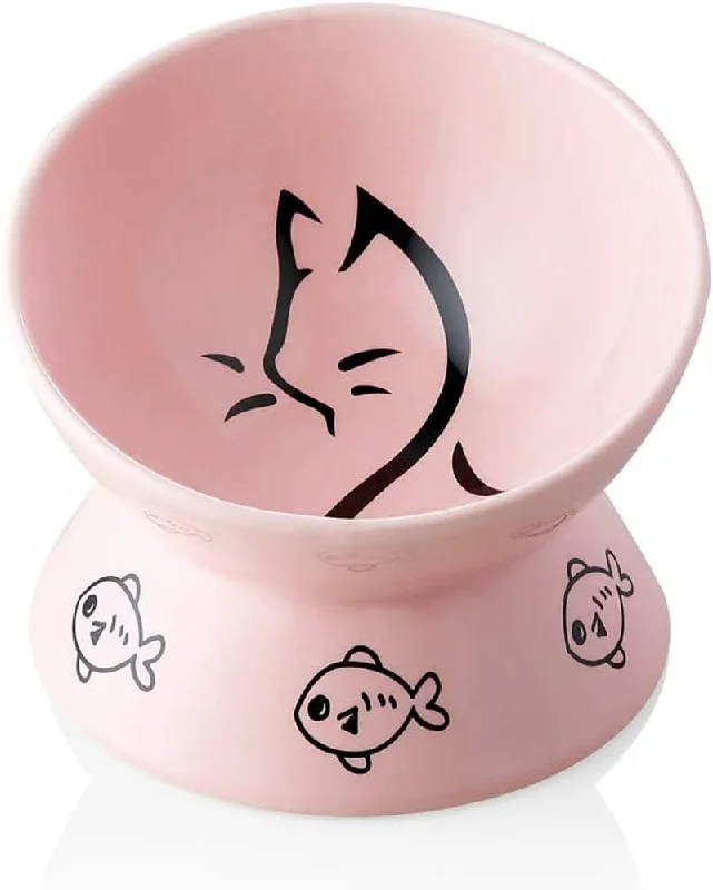 - Foldable and portable cat bagRaised Cat Bowl for Dry Wet Cat Food, Ceramic Elevated Pet Bowl Cat Dish, Protect Cat'S Spine, Stress Free, Slanted Design for Cat Easy Eating, 10 Oz, Dishwasher Safe (Pink) - Foldable and portable cat bagRaised Cat Bowl for Dry Wet Cat Food, Ceramic Elevated Pet Bowl Cat Dish, Protect Cat'S Spine, Stress Free, Slanted Design for Cat Easy Eating, 10 Oz, Dishwasher Safe (Pink)