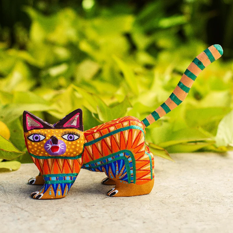 - Solid wood cat climbing frame customizedWalking Festive Cat Multicolored Wood Alebrije Cat Figurine from Mexico - Solid wood cat climbing frame customizedWalking Festive Cat Multicolored Wood Alebrije Cat Figurine from Mexico