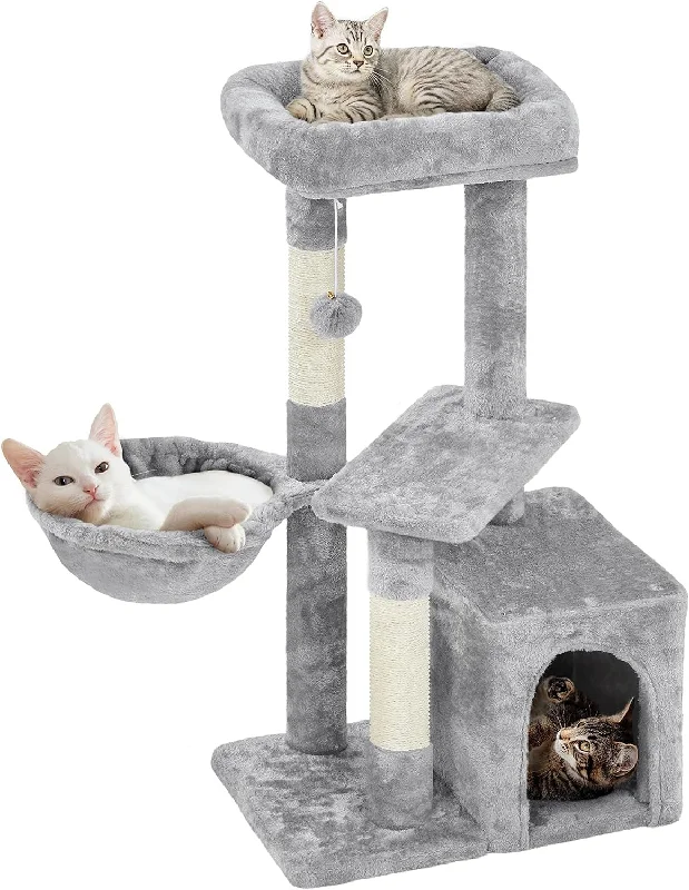 - Automatic induction pet water dispenserCat Tree 34In Cat Tower Plush Cover with Condo, Platform & Basket for Indoor Kittens, Cat Furniture Activity Tree