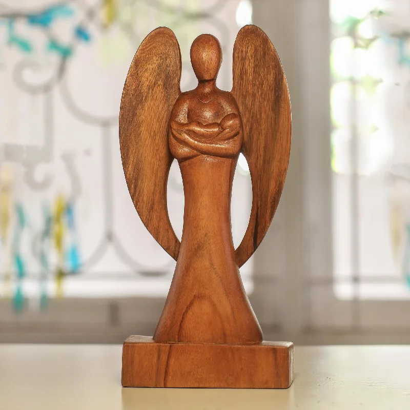 - Teething and chewing toys for puppiesGuardian Angel Hand Carved Wood Angel and Baby Sculpture - Teething and chewing toys for puppiesGuardian Angel Hand Carved Wood Angel and Baby Sculpture
