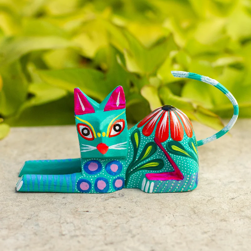 - Car dog seat beltExcited Cat in Teal Copal Wood Alebrije Cat Sculpture in Teal from Mexico - Car dog seat beltExcited Cat in Teal Copal Wood Alebrije Cat Sculpture in Teal from Mexico