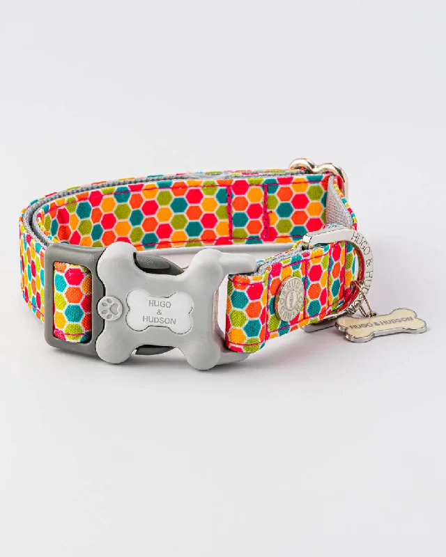 - Durable nylon dog leash wholesaleGeometric Multi-colour Fabric Dog Collar