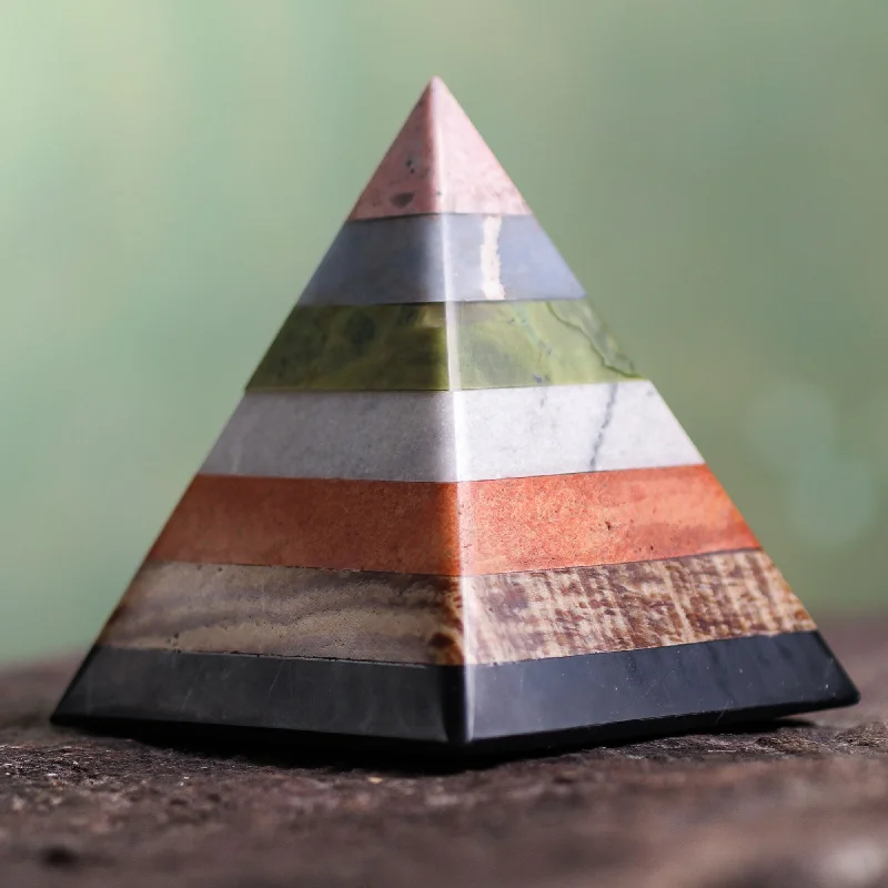 ---Energy of the Pyramid Hand Crafted Andean Gemstone Sculpture