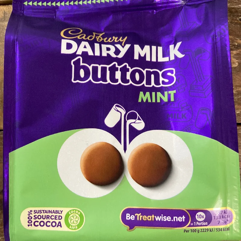 Pet Products3x Cadbury Dairy Milk Buttons Mint Chocolate Bags (3x110g)