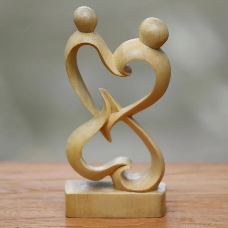 - Foldable and portable cat bagBalanced Hearts Abstract Crocodile Wood Statuette of Loving Couple from Bali - Foldable and portable cat bagBalanced Hearts Abstract Crocodile Wood Statuette of Loving Couple from Bali