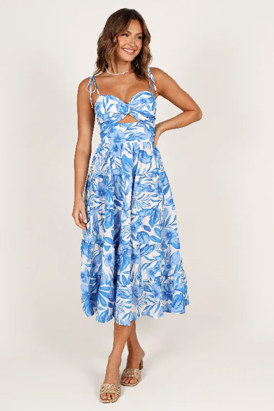 - ​​Pet toys under    yuanRose Midi Dress - Blue/White