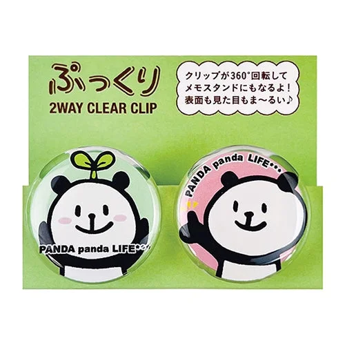 Pet ProductsPine Book 2pcs Panda 360rotation 2-Way Clear Acrylic Clips