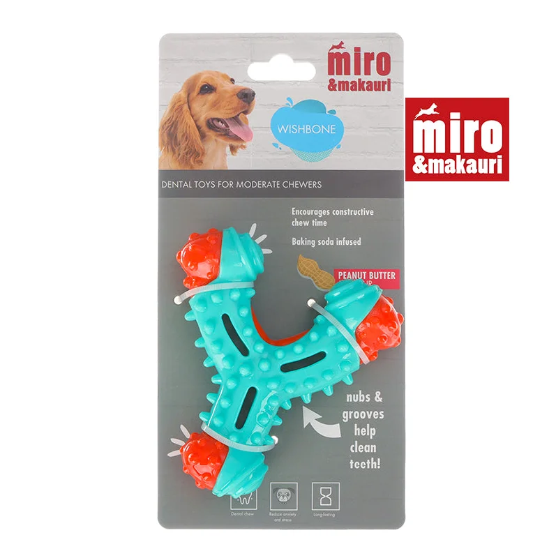- Natural rubber pet toysDog Dental Toys - Miro & Makauri 'Wish Bone'