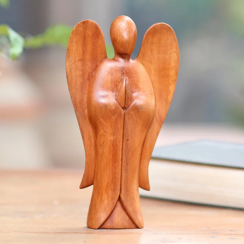 - Deodorizing cat litter tofu litterAngel Song of Peace Carved Wood Sculpture